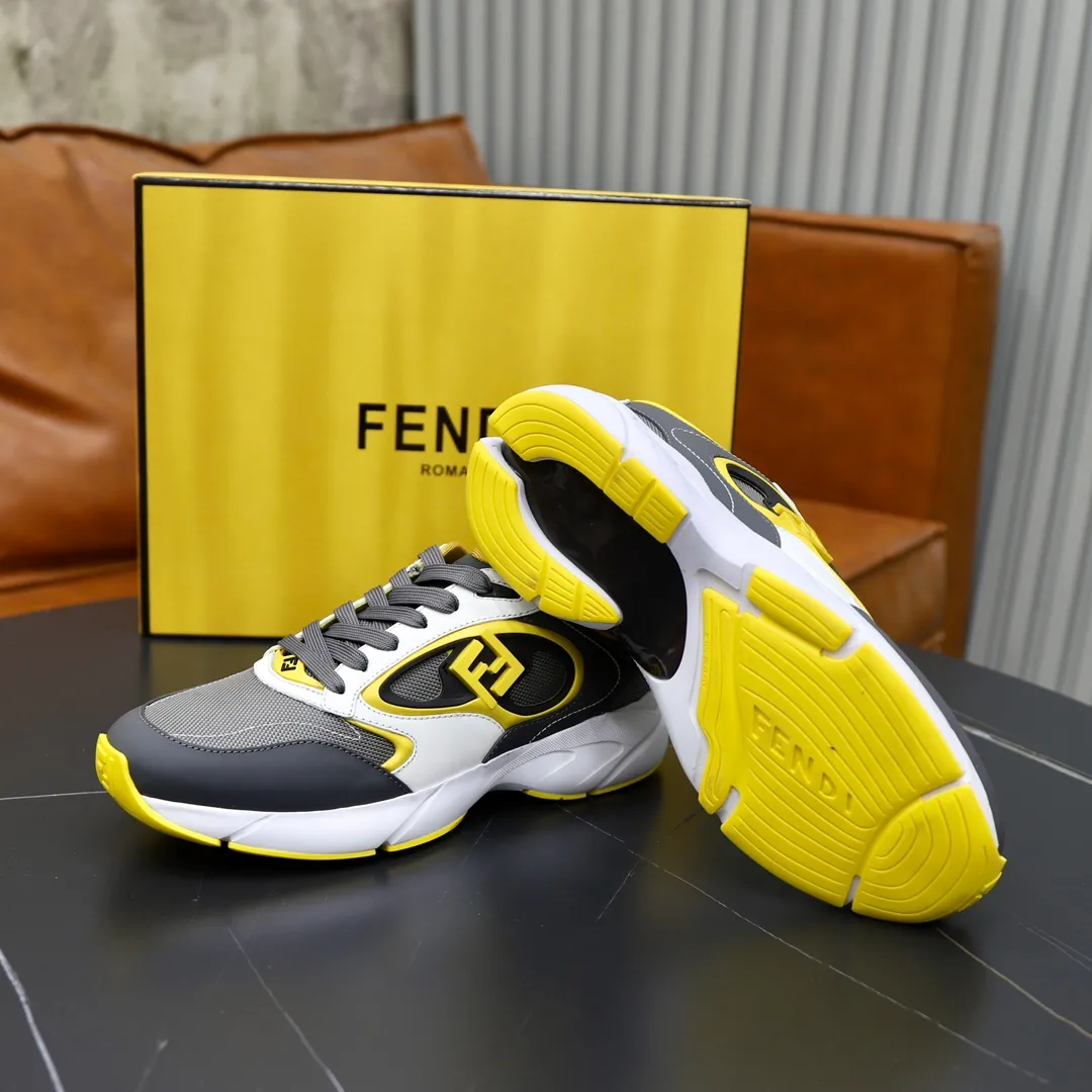 FENDI men's shoes 💰760💰 - High-end quality original items 🔍🔍🔍 casual sports shoes - Upper: 🔝 Napa calfskin, silk calfskin, brand canvas cloth, shoe body sewn with brand plastic totem - Lining: brand canvas - Outsole: ultra-light TPU foam rubber; two-color molded outsole -Ultra-high quality control and fine workmanship: outstanding (high-end, extravagance, grade) -Size: 39-44 (38, 45, can be customized)